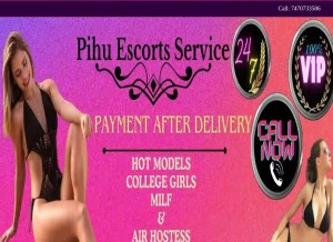 How pihuescorts.com looks like on a tablet such as an iPad.