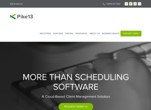How pike13.com looks like on a tablet such as an iPad.
