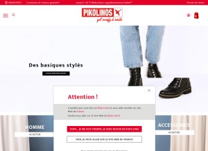 How pikolinos.com looks like on a tablet such as an iPad.