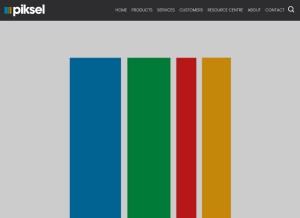How piksel.com looks like on a tablet such as an iPad.