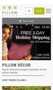 How pillowdecor.com looks like on a mobile device such as an iPhone.