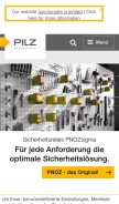How pilz.de looks like on a mobile device such as an iPhone.