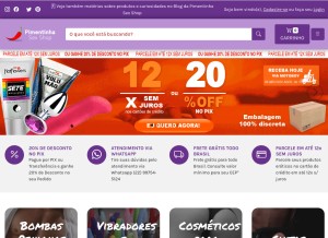 How pimentinhasexshop.com.br looks like on a tablet such as an iPad.