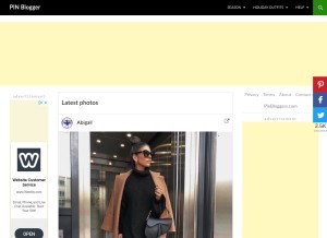 How pinbloggers.com looks like on a tablet such as an iPad.