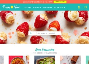 How pinchofnom.com looks like on a tablet such as an iPad.