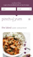 How pinchofyum.com looks like on a mobile device such as an iPhone.