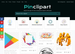 How pinclipart.com looks like on a tablet such as an iPad.