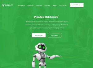 How pineapp.com looks like on a tablet such as an iPad.