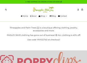 How pineapplesandpalmtrees.net looks like on a tablet such as an iPad.
