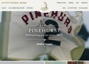 How pinehurst.com looks like on a tablet such as an iPad.
