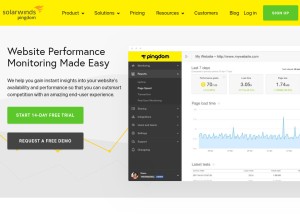How pingdom.com looks like on a tablet such as an iPad.
