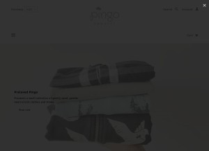 How pingoapparel.com looks like on a tablet such as an iPad.