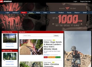 How pinkbike.com looks like on a tablet such as an iPad.