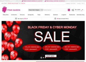 How pinkqueen.com looks like on a tablet such as an iPad.