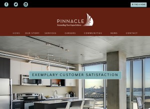 How pinnacleliving.com looks like on a tablet such as an iPad.
