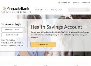 How pinnbank.com looks like on a tablet such as an iPad.