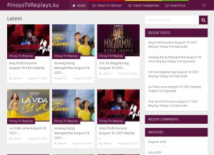How pinoystvreplays.su looks like on a tablet such as an iPad.