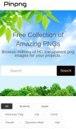 How pinpng.com looks like on a mobile device such as an iPhone.