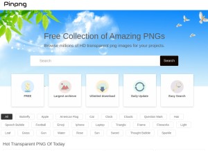 How pinpng.com looks like on a tablet such as an iPad.