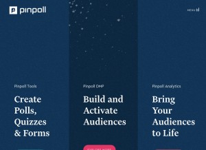 How pinpoll.com looks like on a tablet such as an iPad.