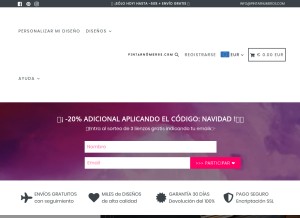 How pintarnumeros.com looks like on a tablet such as an iPad.