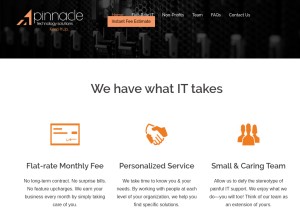 How pintechfw.com looks like on a tablet such as an iPad.