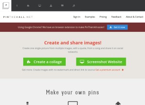 How pinthemall.net looks like on a tablet such as an iPad.