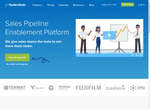 How pipelinedeals.com looks like on a tablet such as an iPad.