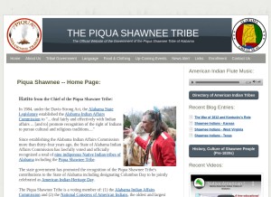 How piquashawnee.com looks like on a tablet such as an iPad.