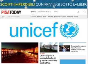 How pisatoday.it looks like on a tablet such as an iPad.