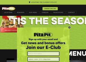 How pitapitusa.com looks like on a tablet such as an iPad.