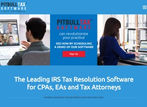 How pitbulltax.com looks like on a tablet such as an iPad.