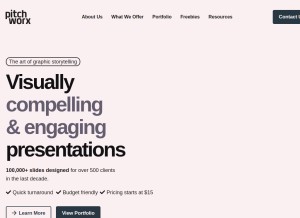 How pitchworx.com looks like on a tablet such as an iPad.