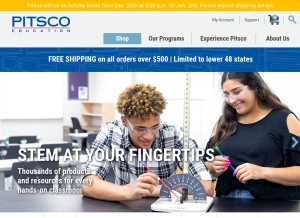 How pitsco.com looks like on a tablet such as an iPad.