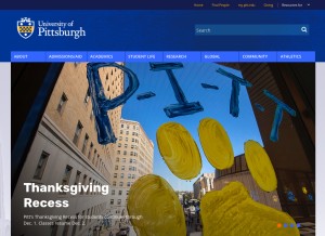 How pitt.edu looks like on a tablet such as an iPad.