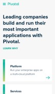 How pivotal.io looks like on a mobile device such as an iPhone.