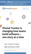 How pivotaltracker.com looks like on a mobile device such as an iPhone.