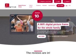 How pix-star.com looks like on a tablet such as an iPad.