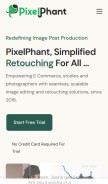 How pixelphant.com looks like on a mobile device such as an iPhone.