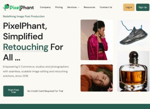 How pixelphant.com looks like on a tablet such as an iPad.