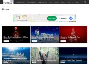 How pixelstalk.net looks like on a tablet such as an iPad.