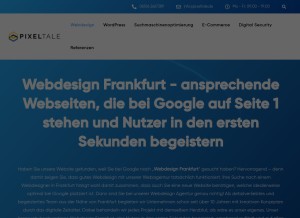 How pixeltale.de looks like on a tablet such as an iPad.