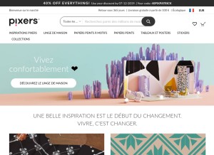 How pixers.fr looks like on a tablet such as an iPad.