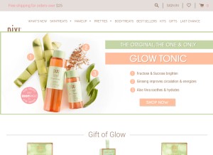 How pixibeauty.com looks like on a tablet such as an iPad.