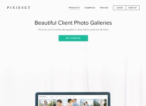 How pixieset.com looks like on a tablet such as an iPad.