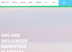 How pixlee.com looks like on a tablet such as an iPad.