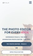 How pixlr.com looks like on a mobile device such as an iPhone.
