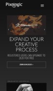 How pixologic.com looks like on a mobile device such as an iPhone.