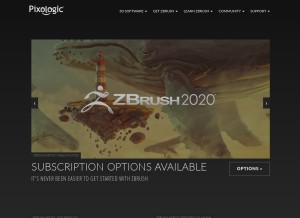 How pixologic.com looks like on a tablet such as an iPad.