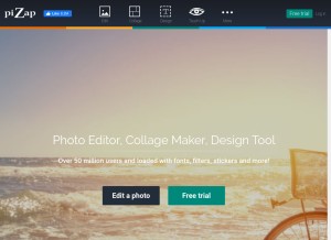 How pizap.com looks like on a tablet such as an iPad.